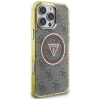 Guess IML Metal Glitter 4G Circle Triangle MagSafe - Etui do iPhone 16 Pro Max (brązowy)