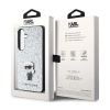 Karl Lagerfeld Fixed Glitter Ikonik Logo Metal Pin - Etui Samsung Galaxy S24 (srebrny)