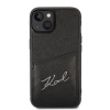 Karl Lagerfeld Signature Logo Cardslot - Etui iPhone 14 Plus (czarny)
