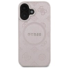 Guess Saffiano Peony Classic Logo MagSafe - Etui iPhone 16 (różowy)