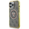 Guess IML Metal Glitter 4G Circle Triangle MagSafe - Etui do iPhone 16 Pro (brązowy)