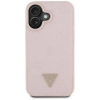 Guess Grained Hot Stamp Peony Triangle Logo MagSafe - Etui do iPhone 16 (różowy)
