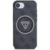 Guess IML Metal Glitter 4G Circle Triangle MagSafe - Etui do iPhone 16e (czarny)