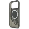 Guess IML Flowers Electro Pearl Strap MagSafe - Etui iPhone 17 Pro Max (czarny)