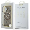 Guess IML Metal Glitter 4G Circle Triangle MagSafe - Etui do iPhone 16 (brązowy)