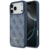 Guess Leather 4G Triangle Strass MagSafe - Etui iPhone 17 Pro Max (niebieski)