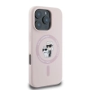Karl Lagerfeld Silicone Karl & Choupette Ring MagSafe - Etui iPhone 16 Pro (różowy)