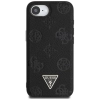 Guess Grained Hot Stamp Peony Triangle Logo MagSafe - Etui do iPhone 16e (czarny)