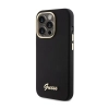 Guess Silicone Script Metal Logo & Frame - Etui iPhone 15 Pro (czarny)