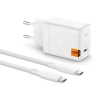 Spigen ArcStation Pro GaN-651 - Ładowarka sieciowa USB-C PD 3.0 PPS 65W + kabel USB-C (Biały)