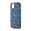 Guess 4G Collection Leather Metal Logo MagSafe - Etui iPhone 15 / 14 / 13 (niebieski)