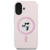 Karl Lagerfeld Silicone Karl & Choupette Ring MagSafe - Etui iPhone 16 (różowy)