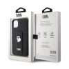 Karl Lagerfeld Gripstand Saffiano Choupette Pins - Etui iPhone 11 (czarny)