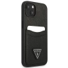 Guess Saffiano Double Card Triangle - Etui iPhone 13 mini (czarny)