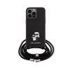 Karl Lagerfeld Crossbody Saffiano Metal Pin Karl & Choupette - Etui iPhone 15 Pro Max (czarny)
