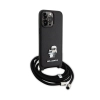 Karl Lagerfeld Crossbody Saffiano Metal Pin Karl & Choupette - Etui iPhone 15 Pro Max (czarny)