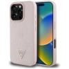 Guess Grained Hot Stamp Peony Triangle Logo MagSafe - Etui do iPhone 16 Pro (różowy)