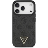 Guess Leather 4G Triangle Strass MagSafe - Etui iPhone 17 Pro (czarny)