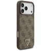 Guess Leather 4G Triangle Strass MagSafe - Etui iPhone 17 Pro Max (brązowy)