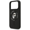 Karl Lagerfeld Silicone Karl & Choupette Ring MagSafe - Etui iPhone 17 Pro (czarny)