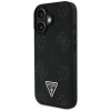Guess Grained Hot Stamp Peony Triangle Logo MagSafe - Etui do iPhone 16 (czarny)