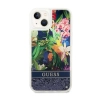 Guess Liquid Glitter Flower - Etui iPhone 14 Plus (niebieski)