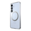 Speck Presidio Perfect-Clear Magnet - Etui Samsung Galaxy S25 / S24 MagSafe (Clear / Chrome Finish / Serene Silver)