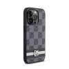 DKNY Leather Checkered Mono Pattern & Printed Stripes - Etui iPhone 14 Pro (czarny)