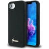 Guess Silicone Script Metal Logo MagSafe - Etui do iPhone 16e (czarny)