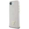 Guess Grained Hot Stamp Peony Triangle Logo MagSafe - Etui do iPhone 16e (beżowy)