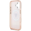 Guess IML Metal Glitter 4G Circle Triangle MagSafe - Etui do iPhone 16 (różowy)