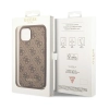 Guess 4G Metal Gold Logo - Etui iPhone 15 / 14 / 13 (brązowy)