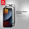 Crong Anti-Bacterial 3D Armour Glass - Szkło hartowane 9H na cały ekran iPhone 14 / iPhone 13 / iPhone 13 Pro + ramka instalacyjna