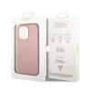 Guess Saffiano Metal Logo Stripes - Etui iPhone 14 Pro (różowy)
