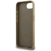 Guess Grained Triangle MagSafe - Etui do iPhone 16e (brązowy)