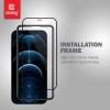 Crong Anti-Bacterial 3D Armour Glass - Szkło hartowane 9H na cały ekran iPhone 12 / iPhone 12 Pro + ramka instalacyjna