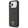 Guess Leather 4G Triangle Strass MagSafe - Etui iPhone 17 Pro Max (czarny)