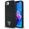 Guess Grained Triangle MagSafe - Etui do iPhone 16e (czarny)