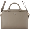Guess Grained Zipper Pocket Triangle Logo - Torba na notebooka 15" (brązowy)