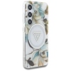 Guess Glitter Flowers Triangle Buttons MagSafe - Etui do Samsung Galaxy S25 (biały)