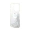 Karl Lagerfeld Liquid Glitter NFT Choupette Head - Etui iPhone 14 Pro (srebrny)