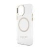 Guess Metal Outline MagSafe - Etui iPhone 12 / iPhone 12 Pro (przezroczysty / złoty)