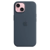 Apple Silicone Case - Silikonowe etui z MagSafe do iPhone 15 (sztormowy błękit)