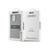 DKNY Leather Mono Stripe & Metal Logo - Etui iPhone 14 Pro (beżowy)