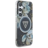Guess Glitter Flowers Triangle Buttons MagSafe - Etui do Samsung Galaxy S25 (czarny)