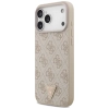 Guess Leather 4G Triangle Strass MagSafe - Etui iPhone 17 Pro Max (różowy)
