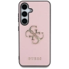 Guess Grained Big 4G Logo Small Classic Logo - Etui do Samsung Galaxy S25 (różowy)