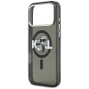 Karl Lagerfeld IML Glitter Karl & Choupette Sketch Logo MagSafe - Etui iPhone 17 Pro Max (czarny)