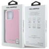 Karl Lagerfeld Saffiano Full Wrapped Elongated Metal Logo MagSafe - Etui do iPhone 16 Pro (różowy)