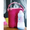 BUILT Bottle Buddy - Termoopakowanie do butelek podwójne (Baby Pink Mini Dots)